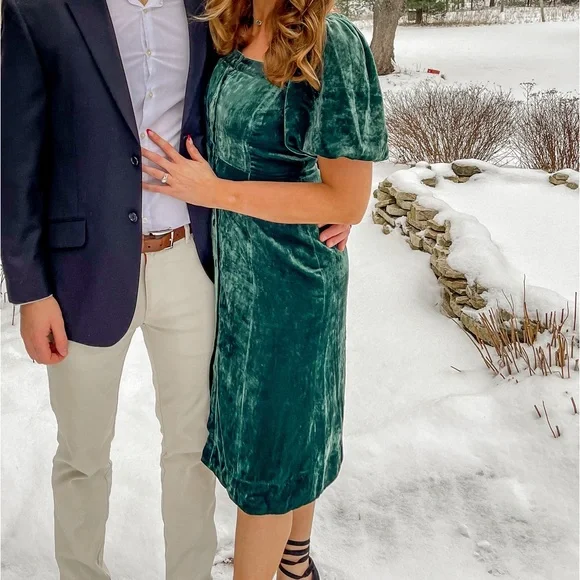 j crew green velvet dress Justine clover velvet dress main image 1